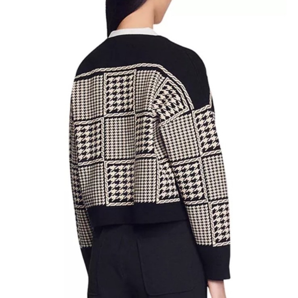 Sandro Black and White Houndstooth Blazer - Picture 2 of 2